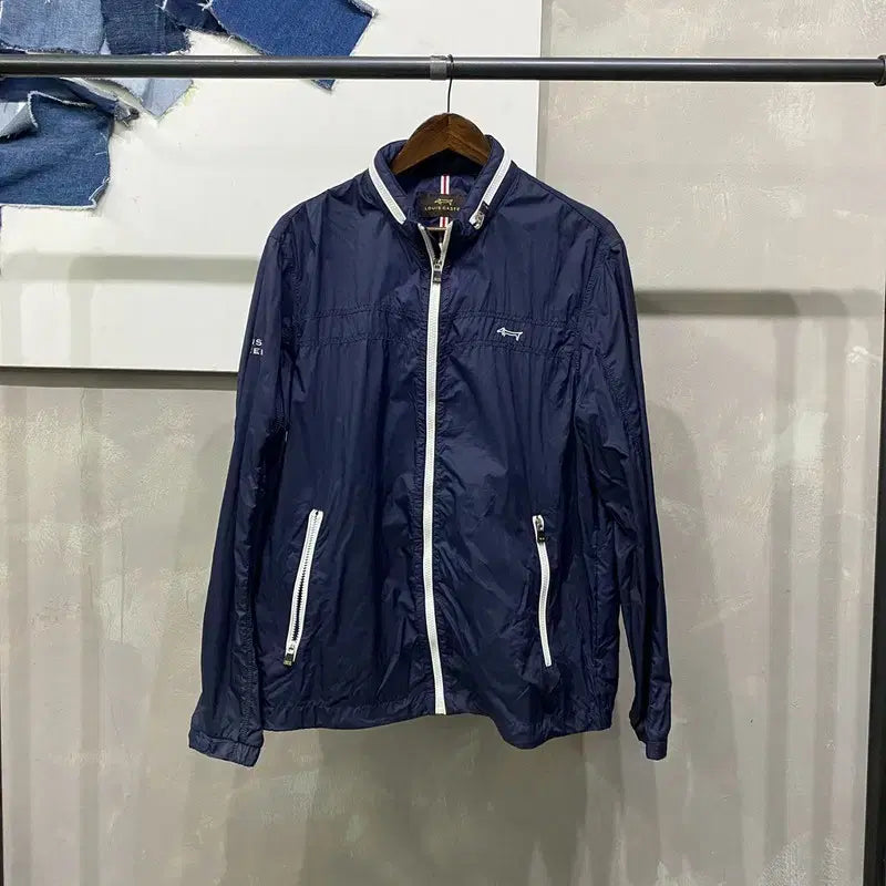 [BUNJANG] Louis Castel Golf Navy Windbreaker Jacket / (105) 루이까스텔 골프 스포츠 네이비 홑겹 바람막이 자켓
