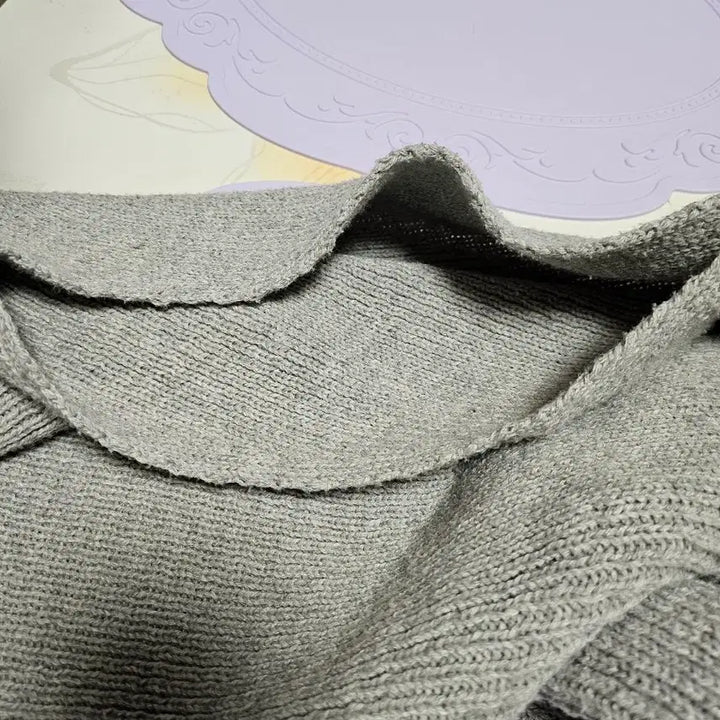 [BUNJANG] Gray Knit Unbalanced Crop Set / 회색 니트 언발란스셋업 크롭 스타일