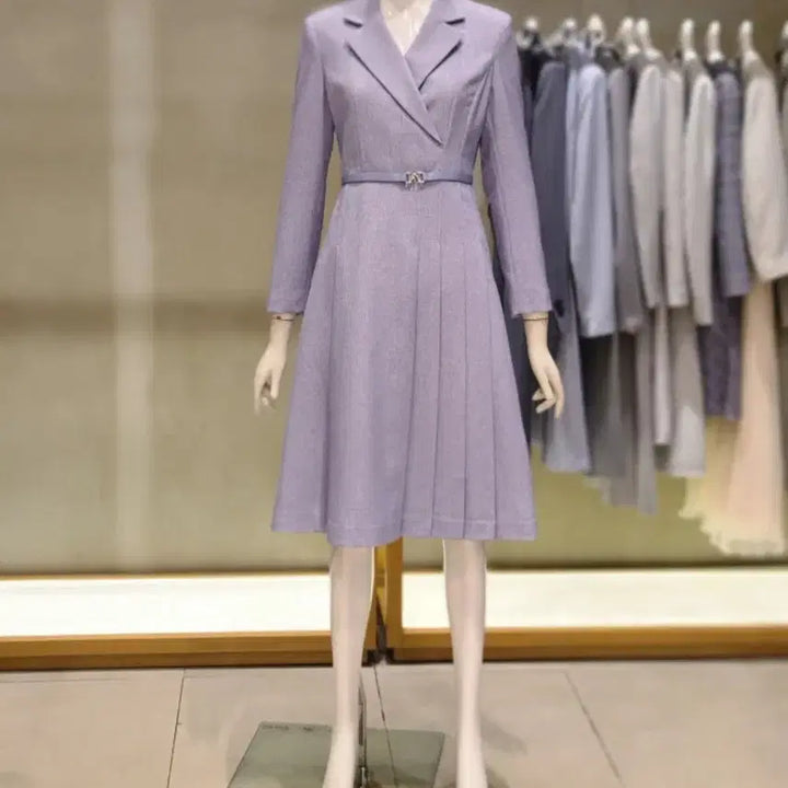 [BUNJANG] Line Dress Melange Blue Size 55 / 실착1회.라인 원피스 55사이즈 멜란지블루 색상