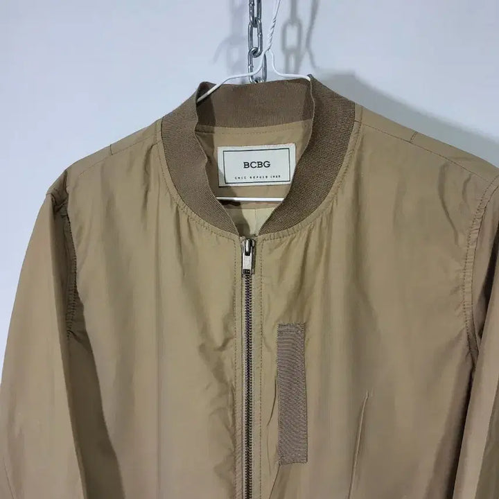[BUNJANG] BCBG Beige Long Bomber Jacket / BCBG 베이지 롱 봄버 자켓