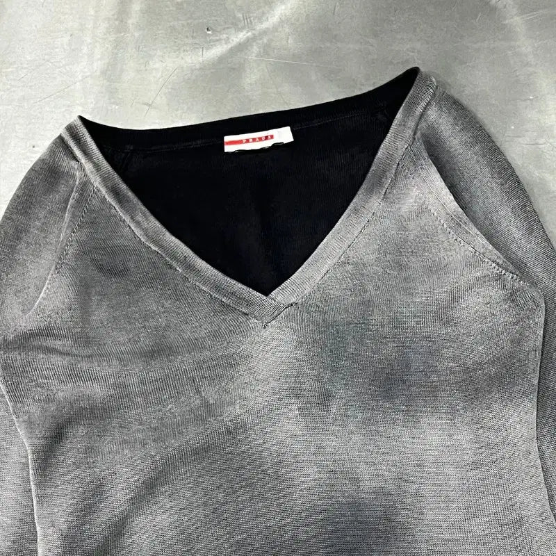 [BUNJANG] Prada V-Neck Knit Sweater / 프라다 브이넥 니트 +명품감정서 y15707