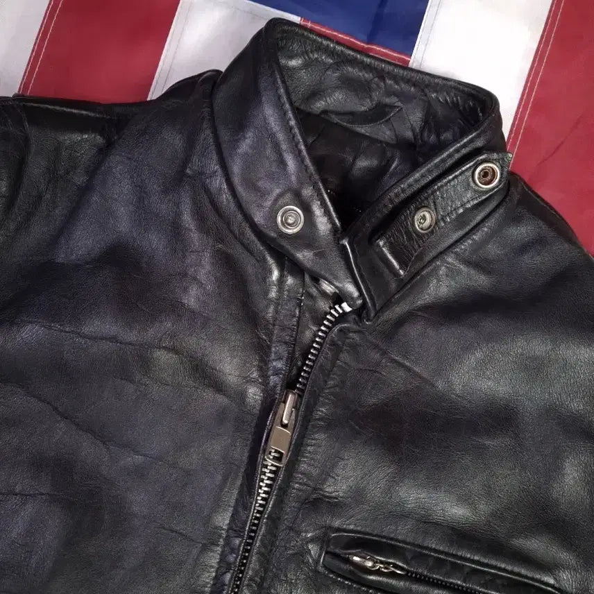 [BUNJANG] Original US Made Real Leather Single Rider Jacket Vest Full Set / 오리지날 미국제조 쇼트 리얼레더 싱글 라이더 자켓 베스트 풀셋트