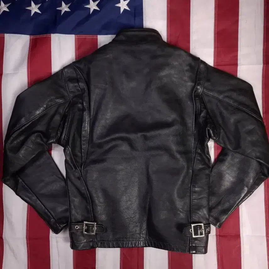 [BUNJANG] Original US Made Real Leather Single Rider Jacket Vest Full Set / 오리지날 미국제조 쇼트 리얼레더 싱글 라이더 자켓 베스트 풀셋트