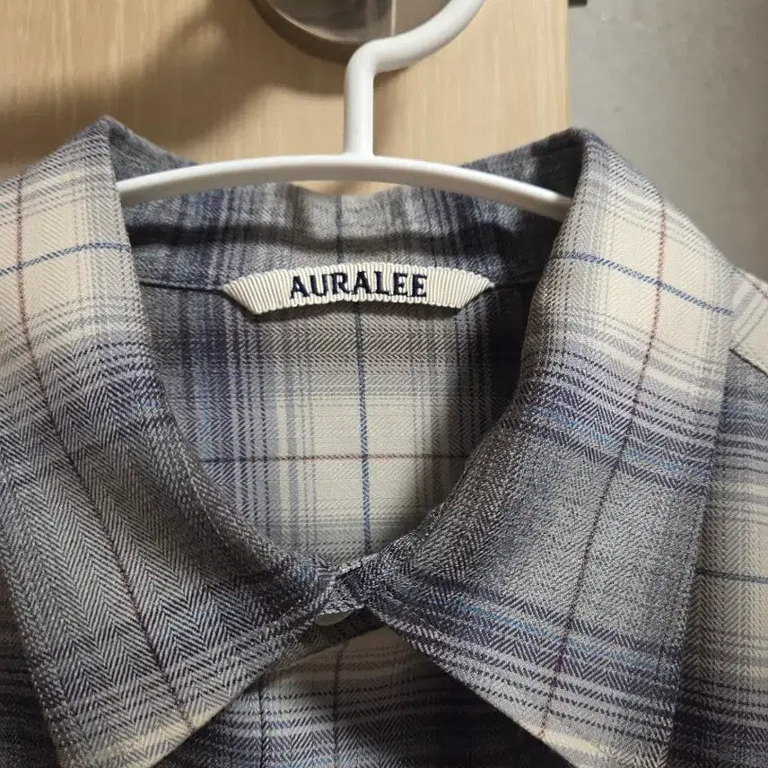 [BUNJANG] AURALEE 23AW Check Shirt Purple Grey / AURALEE 오라리 체크 셔츠 23aw 퍼플그레이