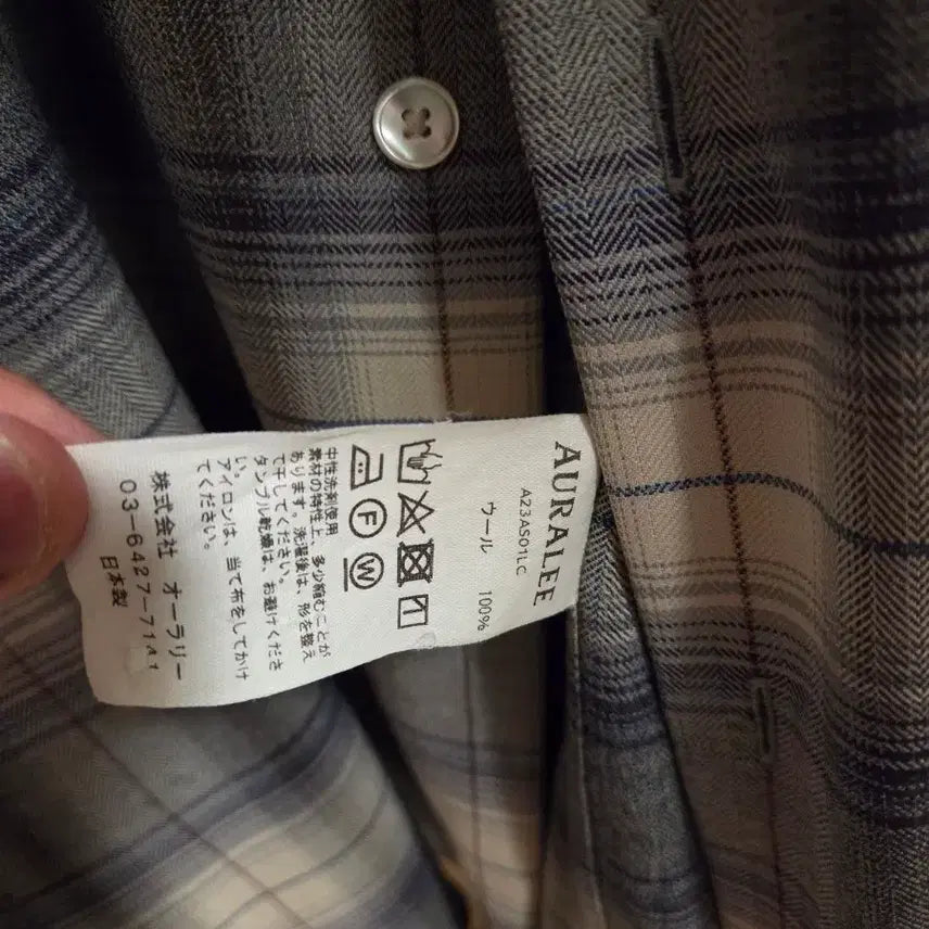 [BUNJANG] AURALEE 23AW Check Shirt Purple Grey / AURALEE 오라리 체크 셔츠 23aw 퍼플그레이