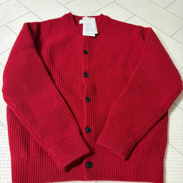 [BUNJANG] Union Blue Hunter Heavy Wool Round Cardigan Red M / 유니온블루 헌터 헤비 울 라운드 가디건 레드 M 새상품