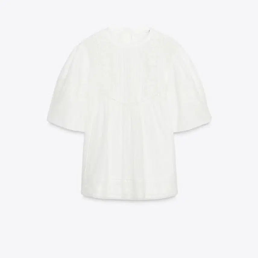 [BUNJANG] Zara Romantic Blouse White S / 자라 로맨틱 블라우스 화이트 S 새상품