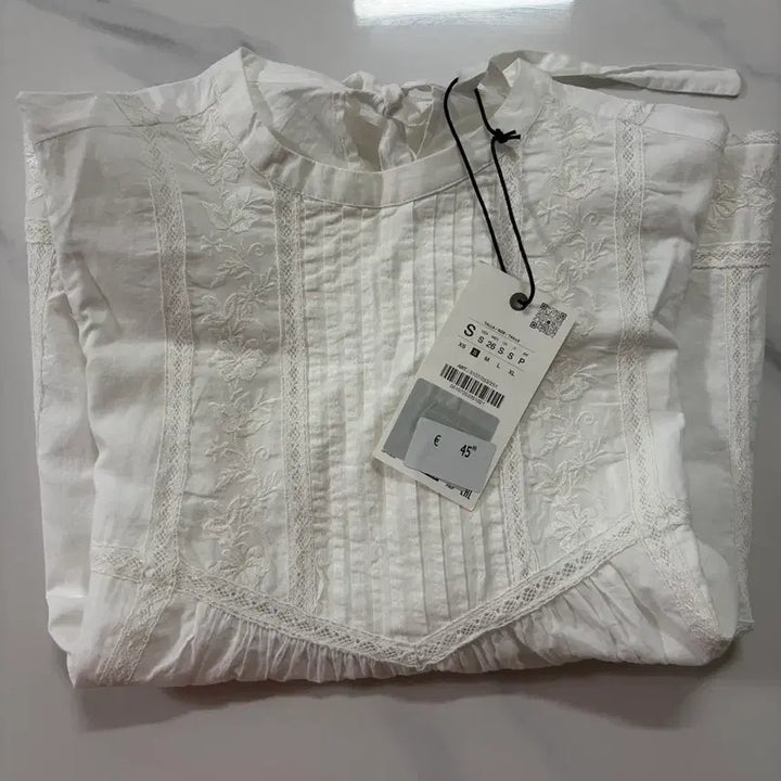 [BUNJANG] Zara Romantic Blouse White S / 자라 로맨틱 블라우스 화이트 S 새상품