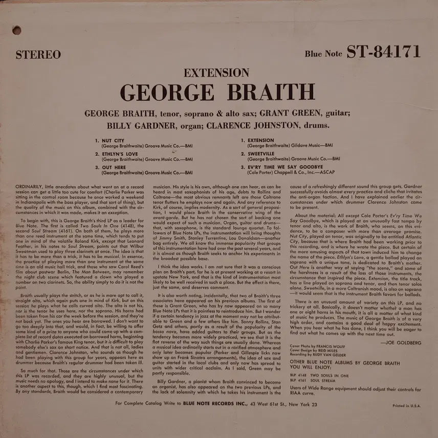 [BUNJANG] George Braith Blue Note LP / ORIGINAL BLUE NOTE LP - GEORGE BRAITH