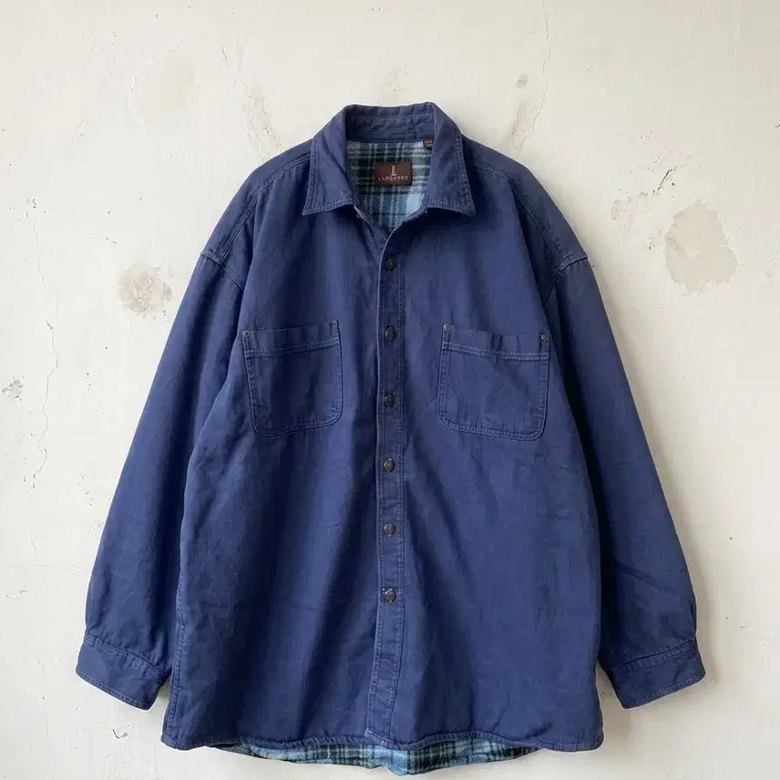 [BUNJANG] Navy Work Shirt Jacket / 네이비 워크 셔츠 자켓