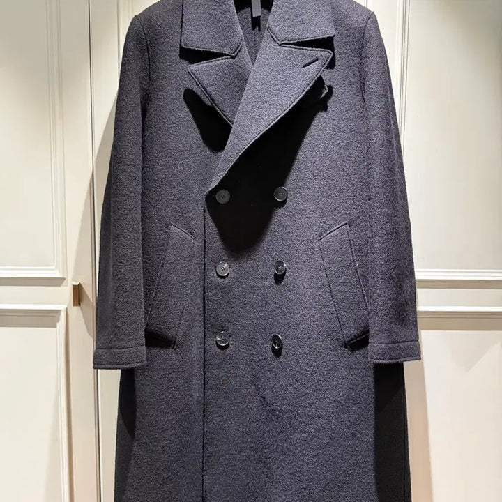 [BUNJANG] Harris Wharf London Double Coat Black (Unworn) / [46] 해리스 워프 런던 더블 코트 블랙 95 오버핏