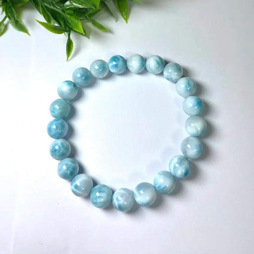 [BUNJANG] Natural Dominican Larimar Gemstone Bracelet / 천연 도미니카 라리마 원석 팔찌 소장품