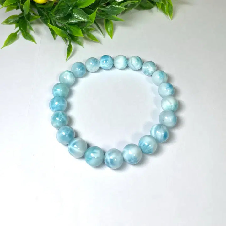 [BUNJANG] Natural Dominican Larimar Gemstone Bracelet / 천연 도미니카 라리마 원석 팔찌 소장품