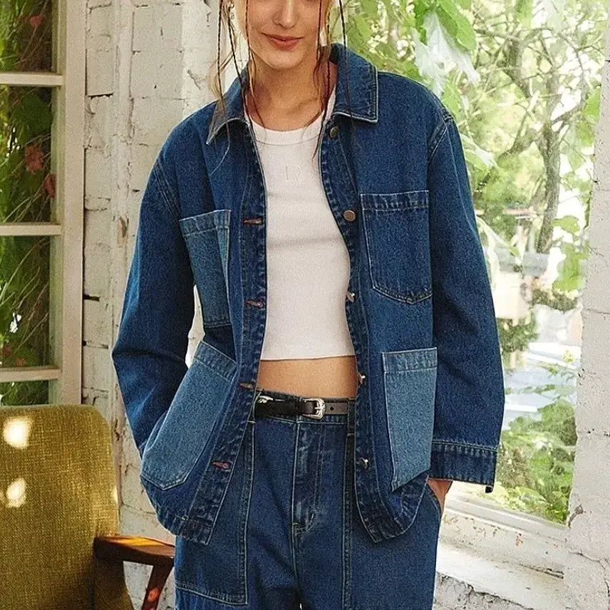 [BUNJANG] Patchwork Denim Jacket / 패치워크 데님 자켓 청자켓