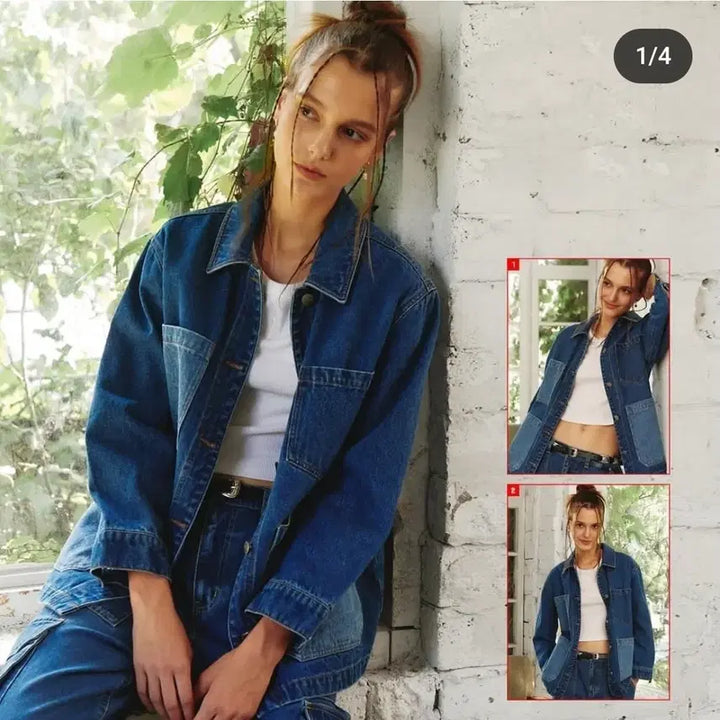 [BUNJANG] Patchwork Denim Jacket / 패치워크 데님 자켓 청자켓