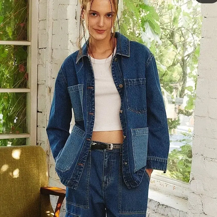 [BUNJANG] Patchwork Denim Jacket / 패치워크 데님 자켓 청자켓