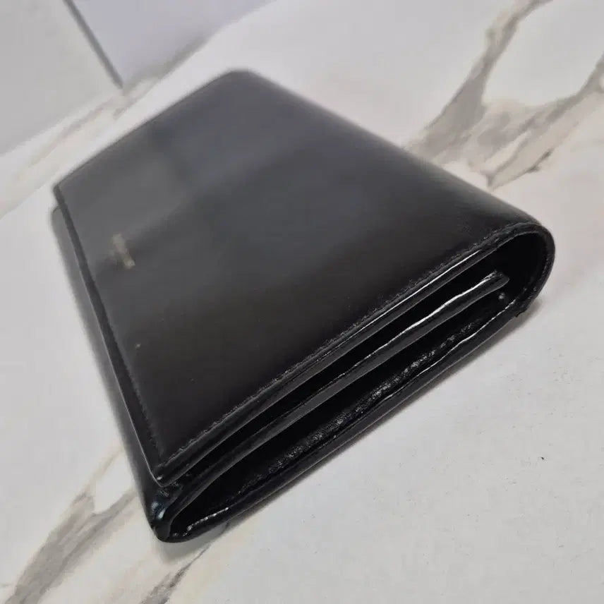 [BUNJANG] Saint Laurent Black Leather Long Wallet / (정품) 입생로랑 블랙 레더 장지갑