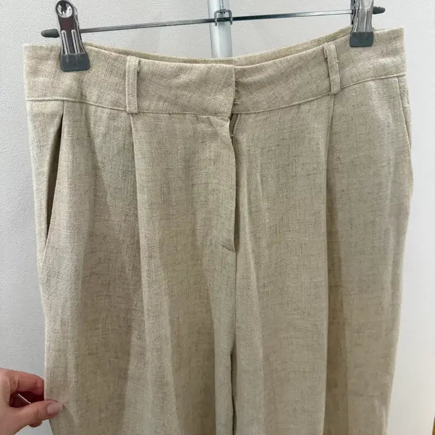 [BUNJANG] Linen Beige Slacks S / 린넨베이지 바지 s