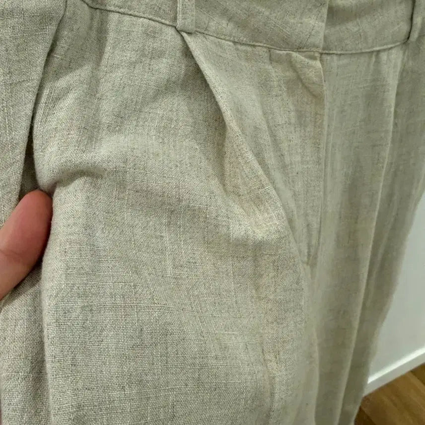 [BUNJANG] Linen Beige Slacks S / 린넨베이지 바지 s