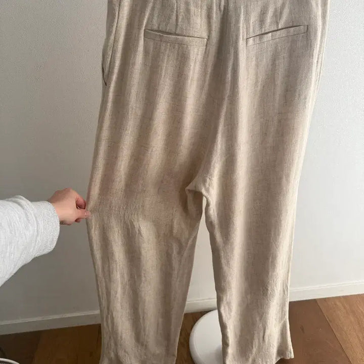 [BUNJANG] Linen Beige Slacks S / 린넨베이지 바지 s