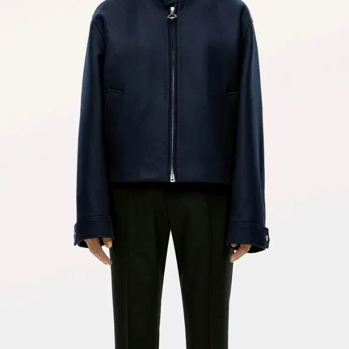 [BUNJANG] Solid Homme Wool Crop Jacket Navy 46 / (실착0회보장) 솔리드옴므 울 크롭 자켓 네이비 46