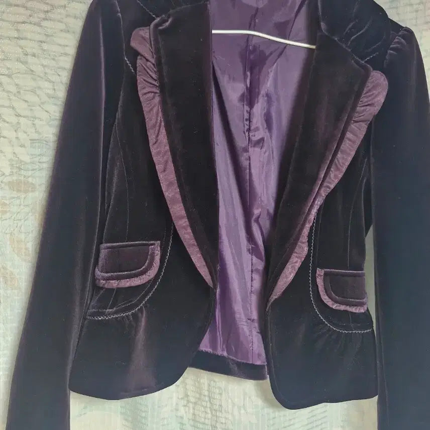 [BUNJANG] Purple Velvet Women's Jacket / 보라색 벨벳 여성 자켓