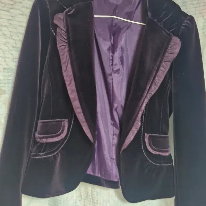 [BUNJANG] Purple Velvet Women's Jacket / 보라색 벨벳 여성 자켓