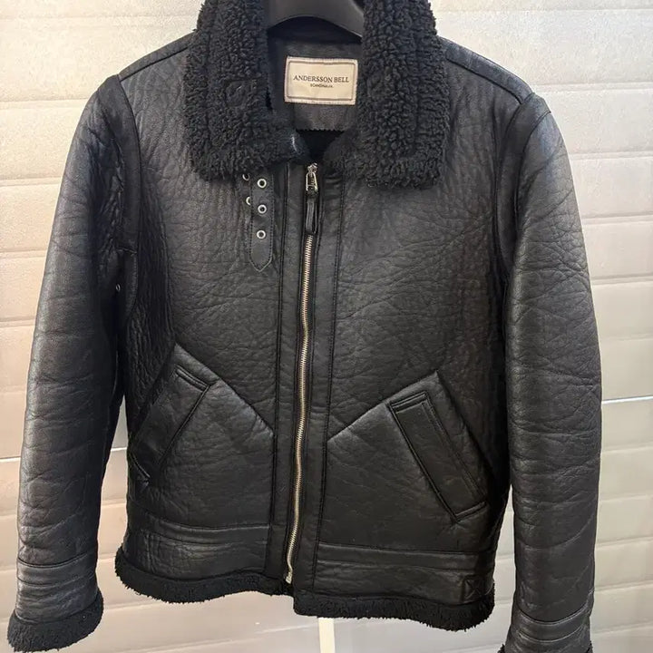 [BUNJANG] Andersson Bell Vegan Leather Black Mouton Jacket Large / 앤더슨벨 비건레더 블랙 무스탕 라지