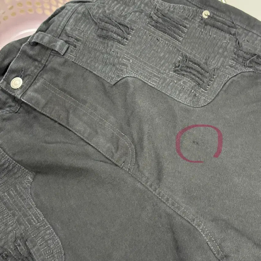 [BUNJANG] Polytelu 1011 Western Boro Pants / 4) 폴리테루 1011 웨스턴 보로 팬츠 블랙 트윌