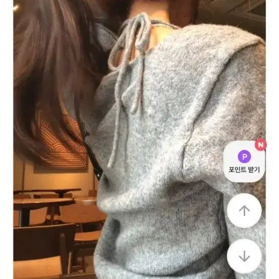 [BUNJANG] Knit Pullover with Back Ribbon - Gray / (새상품) 뒷 리본 니트 풀오버 그레이