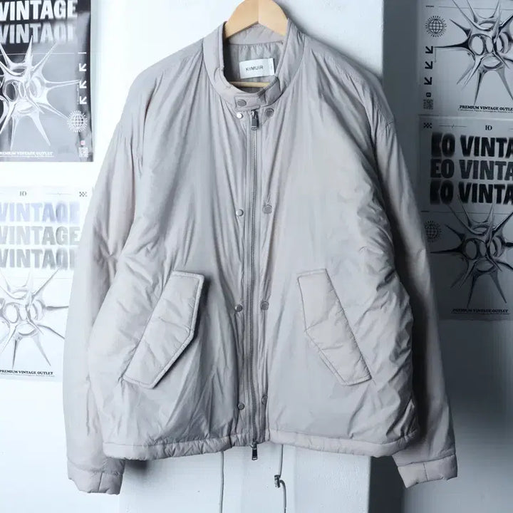 [BUNJANG] KIMUUR Light Gray Padded Jumper Jacket / (L-XL) 키뮤어 패딩 점퍼자켓 경량 라이트그레이 놈코어-17493