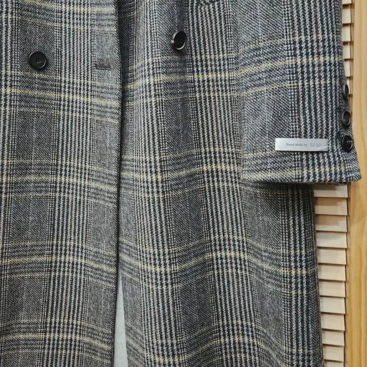 [BUNJANG] SJSJ Handmade Check Long Coat / SJSJ 핸드 메이드 체크 롱코트