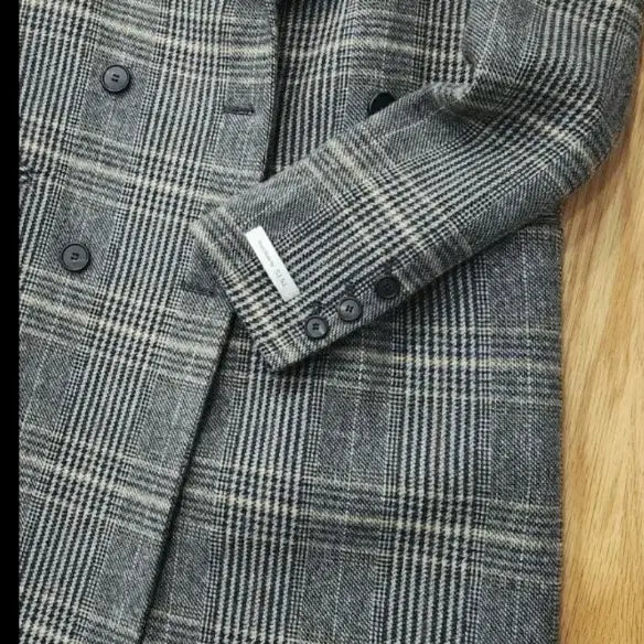 [BUNJANG] SJSJ Handmade Check Long Coat / SJSJ 핸드 메이드 체크 롱코트