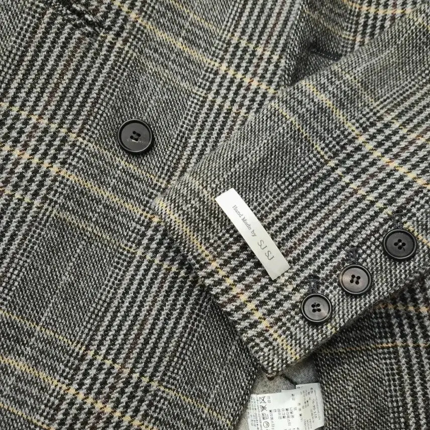 [BUNJANG] SJSJ Handmade Check Long Coat / SJSJ 핸드 메이드 체크 롱코트