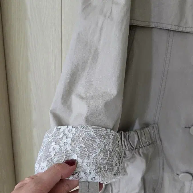 [BUNJANG] Beige Collar Jacket - Lace Trim / 베이지 카라 자켓 FREE 가슴90 정가5만