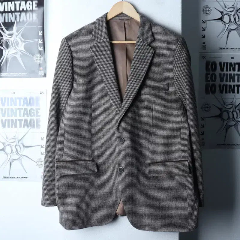 [BUNJANG] Town Agent Brown Wool Blazer Jacket / (XL) 타운젠트 정장 슈트 자켓 블레이저 패턴 브라운 울-174BD