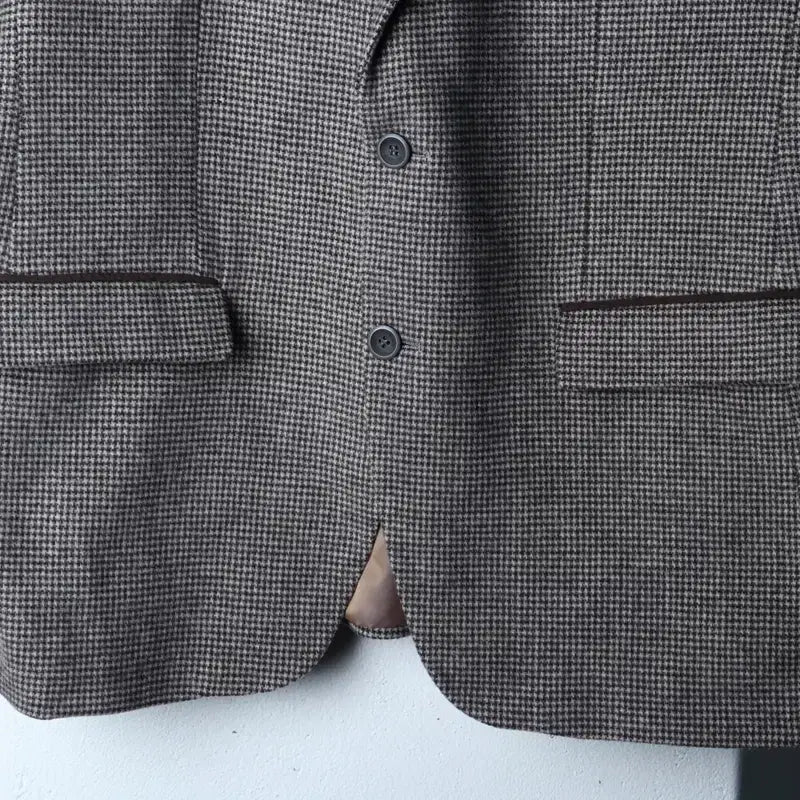 [BUNJANG] Town Agent Brown Wool Blazer Jacket / (XL) 타운젠트 정장 슈트 자켓 블레이저 패턴 브라운 울-174BD