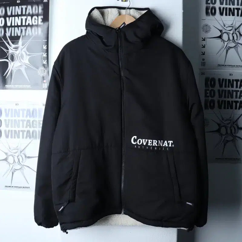 [BUNJANG] Covernat Reversible Fleece Jacket / (L-XL) 커버낫 집업 바람막이 점퍼자켓 양면 후리스-174C3