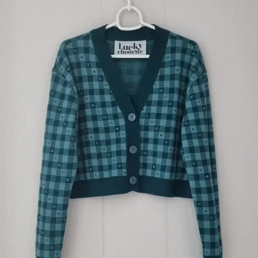 [SOLD OUT] 럭키슈에뜨 체크 패턴 크롭 가디건 F