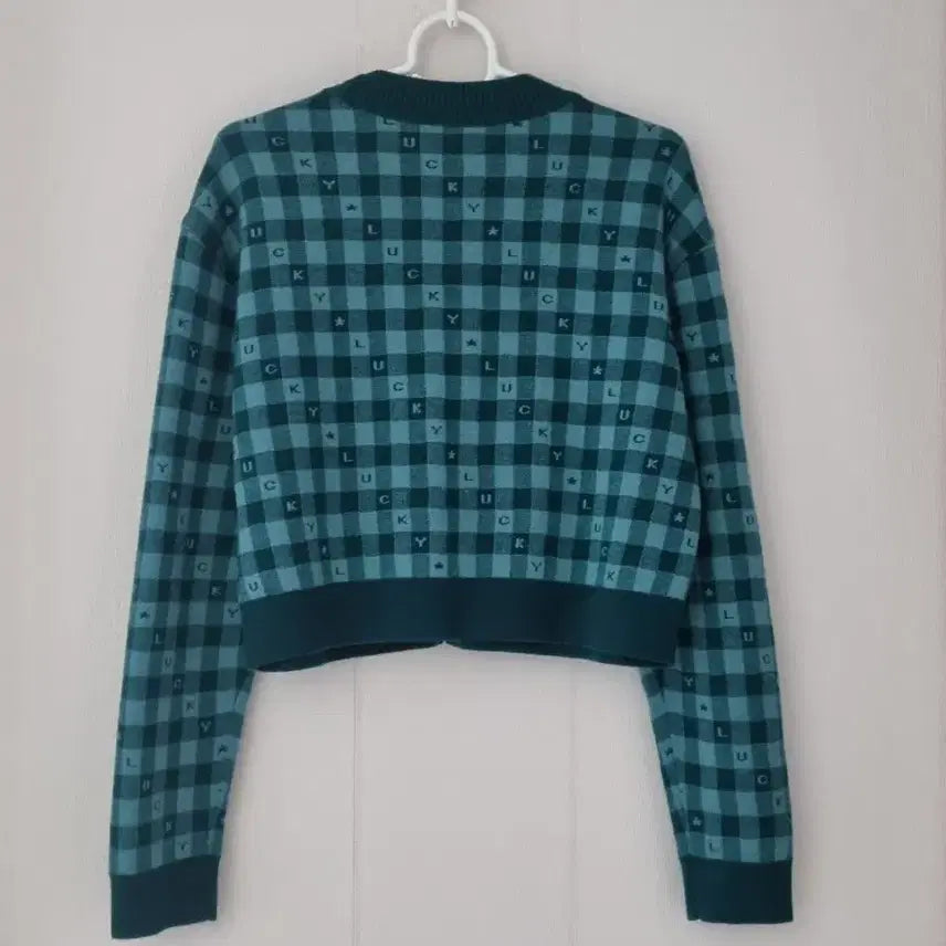 [SOLD OUT] 럭키슈에뜨 체크 패턴 크롭 가디건 F