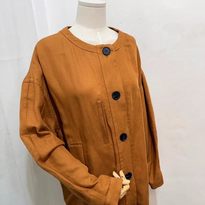 [BUNJANG] Studio Tomboy Brown Linen Oversized Jacket / 스튜디오톰보이 브라운 린넨 리넨 오버핏자켓 재킷 4216