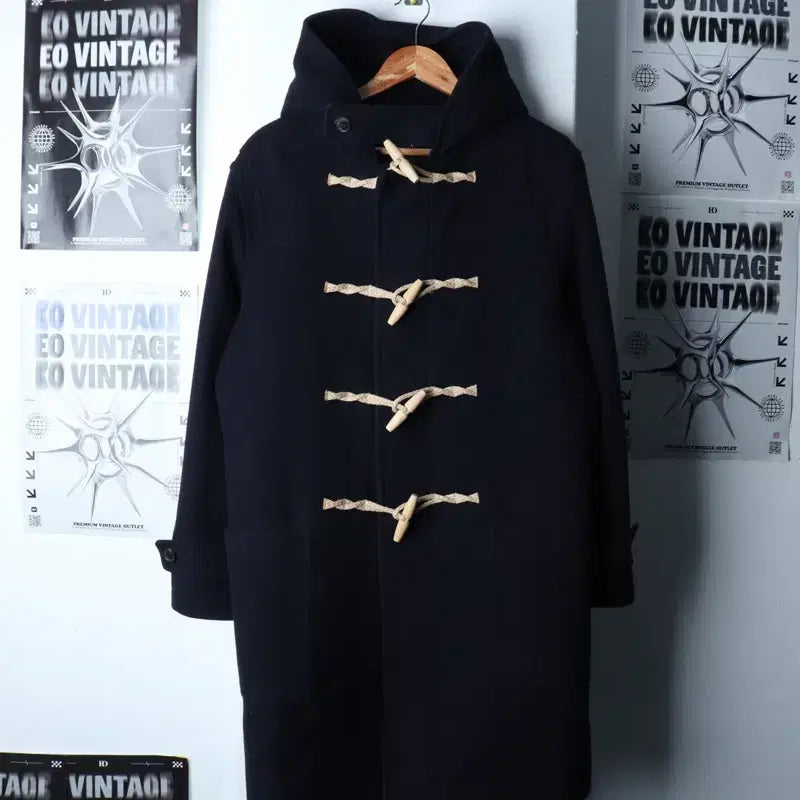 [BUNJANG] Lo-Fi Duffle Coat Navy Jacket / (L-XL) 로파이 코트자켓 더플 떡볶이 캐시미어 네이비-174D4