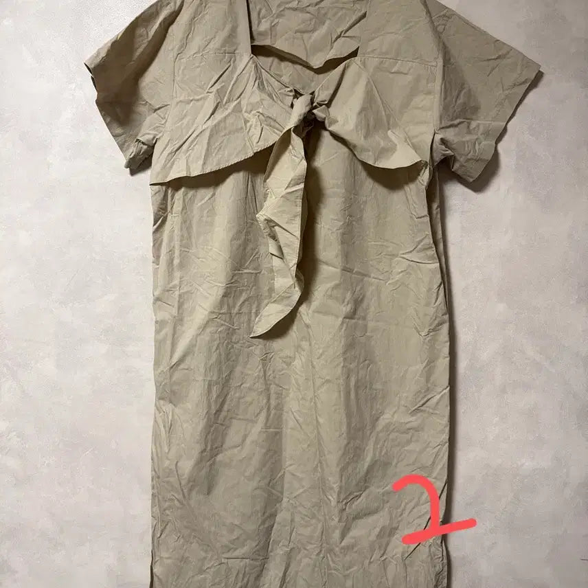 [BUNJANG] Ribbon Crinkle Dress / 리본 바스락 원피스