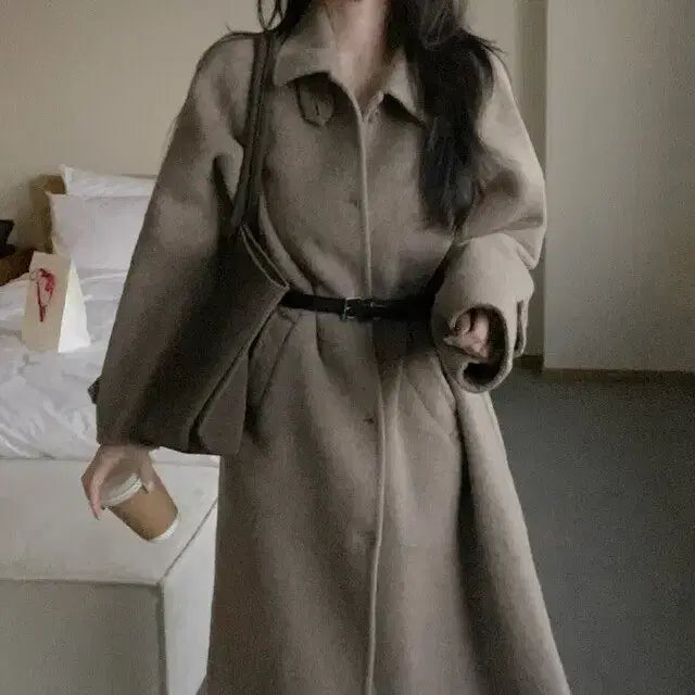 [BUNJANG] Benito Casa Long Coat - Mocha / 모카 싱글 롱 코트 베니토 가내스라 아비에무아 어텀 슬로우앤드 로엠