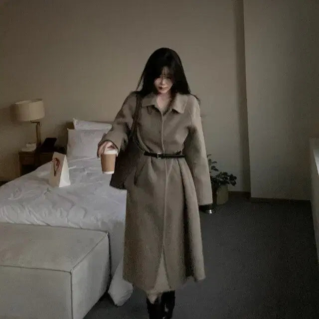 [BUNJANG] Benito Casa Long Coat - Mocha / 모카 싱글 롱 코트 베니토 가내스라 아비에무아 어텀 슬로우앤드 로엠