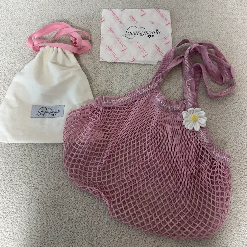 [BUNJANG] La Ceremony Pink Net Bag / 라세레모니 핑크 네트백
