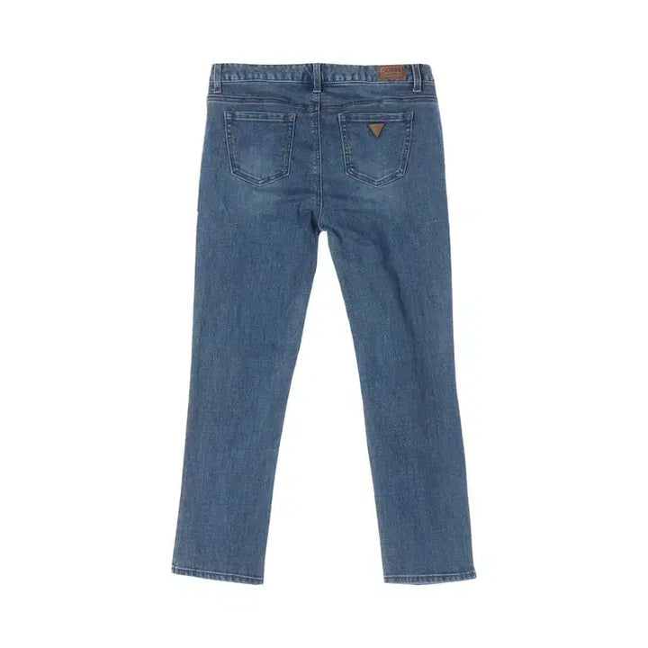 [BUNJANG] Guess Women's Cotton Poly Logo Denim Pants / 게스 (WOMEN - L) 코튼 폴리 로고 데님 팬츠