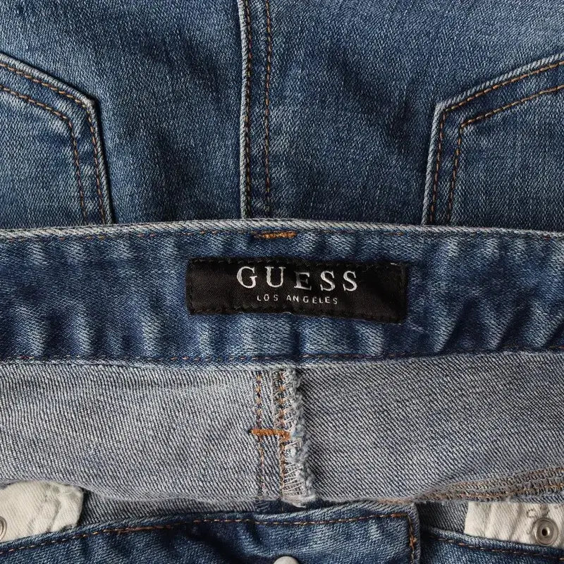 [BUNJANG] Guess Women's Cotton Poly Logo Denim Pants / 게스 (WOMEN - L) 코튼 폴리 로고 데님 팬츠