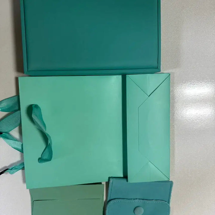 [BUNJANG] Mint Gift Box Set / 민트색 선물 포장 박스 쇼핑백 악세사
