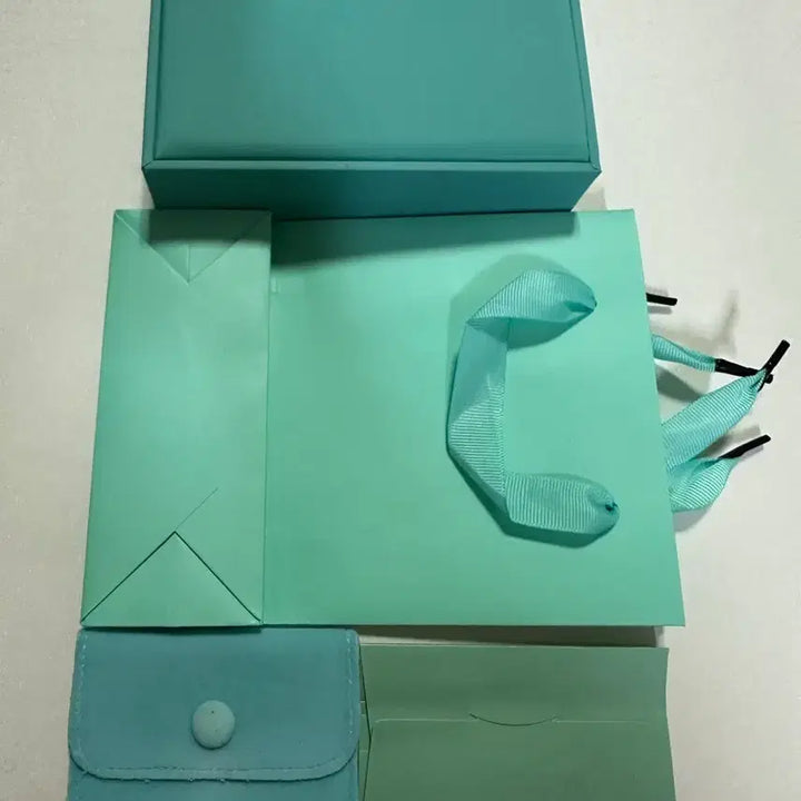 [BUNJANG] Mint Gift Box Set / 민트색 선물 포장 박스 쇼핑백 악세사